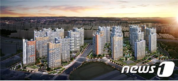 본문 이미지 - 대전 동구 천동 ‘리더스시티’ 통합조감도. (계룡건설 컨소시엄 제공) ⓒ 뉴스1