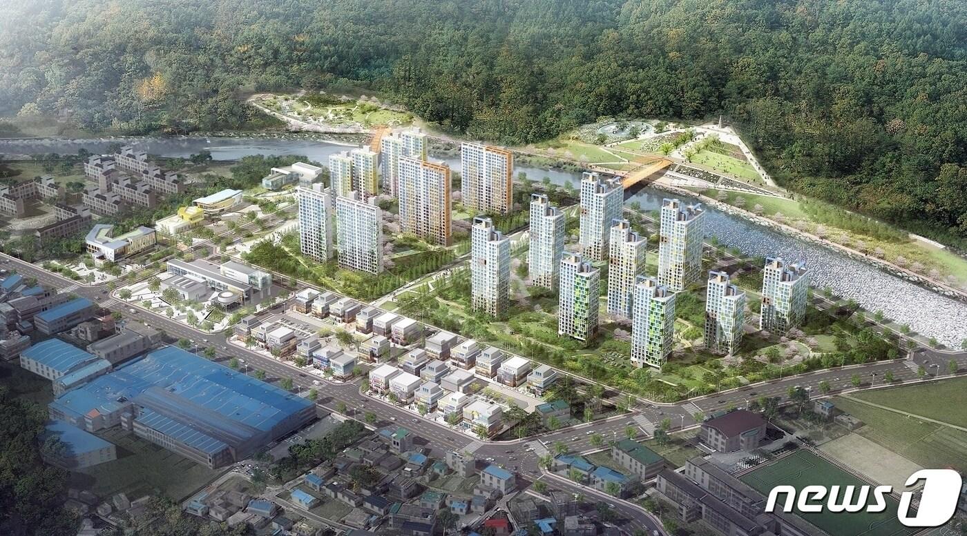 본문 이미지 - 괴산미니복합타운 조감도.(괴산군 제공)ⓒ 뉴스1