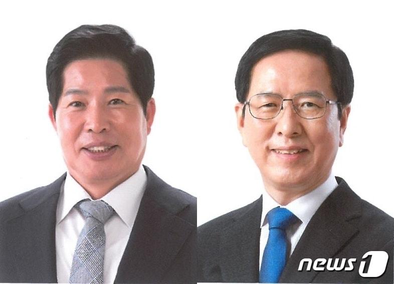 본문 이미지 - 공영민 고흥군수(왼쪽), 송귀근 전 고흥군수. 뉴스1 DB