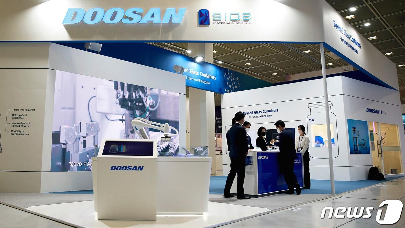 ‘바이오코리아 2022’에 참가한 ㈜두산 부스 전경(㈜두산 제공)ⓒ 뉴스1