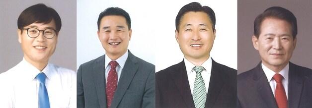 본문 이미지 - 제8회 전국동시지방선거 거제시장에 출마하는 후보들. 왼쪽부터 변광용 더불어민주당 후보, 박종우 국민의힘 후보, 김승철 무소속 후보, 김한표 무소속 후보.ⓒ 뉴스1