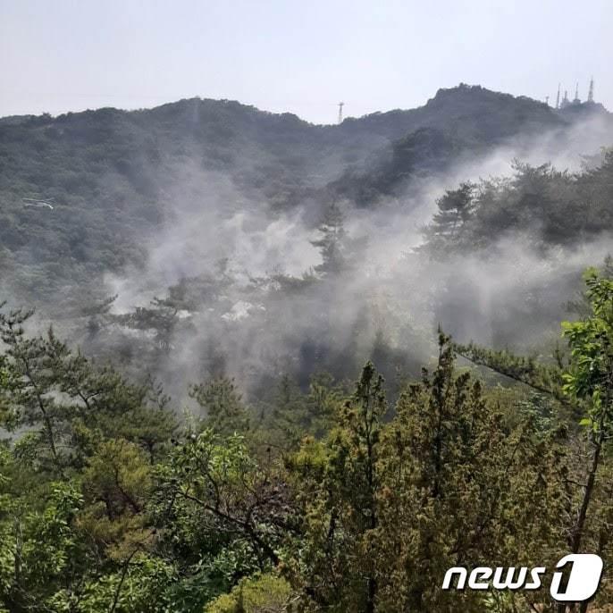 본문 이미지 - 지난 17일 과천시 중앙동 소재 관악산 5부능선 깔딱고개 일대에서 불이 나 임야 3.96ha를 태우고 3시간20여분 만에 진화됐다. (경기도소방재난본부 제공)ⓒ 뉴스1