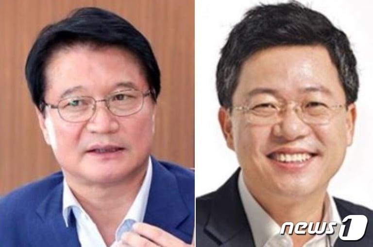 본문 이미지 - 오는 6월 원주 갑 국회의원 보궐선거에 나선 원창묵(왼쪽) 더불어민주당 후보와 박정하 국민의힘 후보. (뉴스1 DB)