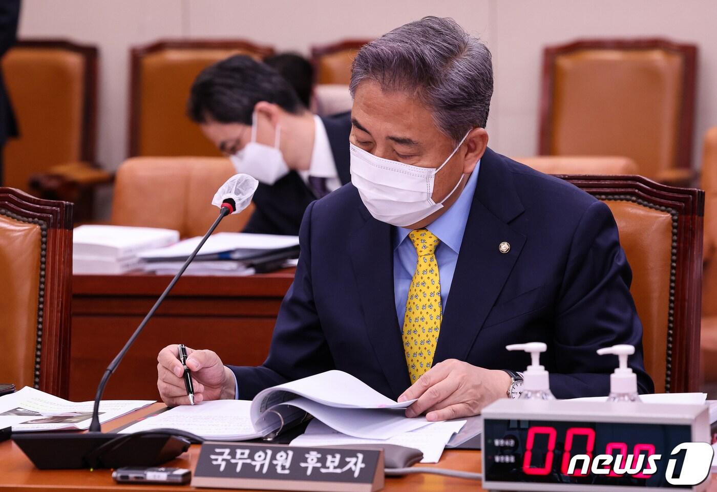 본문 이미지 - 박진 외교부 장관 후보자. (공동취재) 2022.5.2/뉴스1 ⓒ News1 유승관 기자