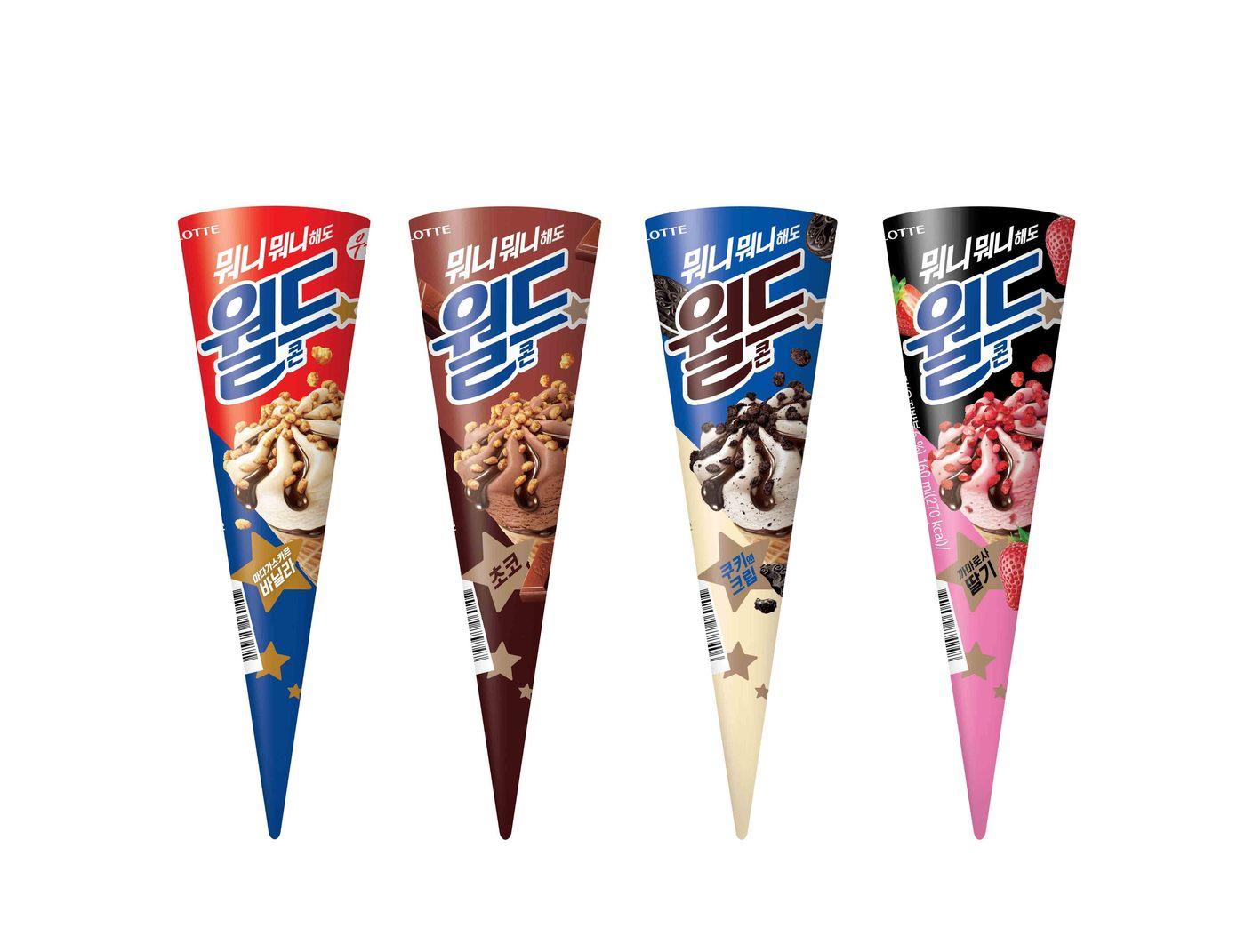 본문 이미지 - 월드콘 4종.(롯데제과 제공)ⓒ 뉴스1
