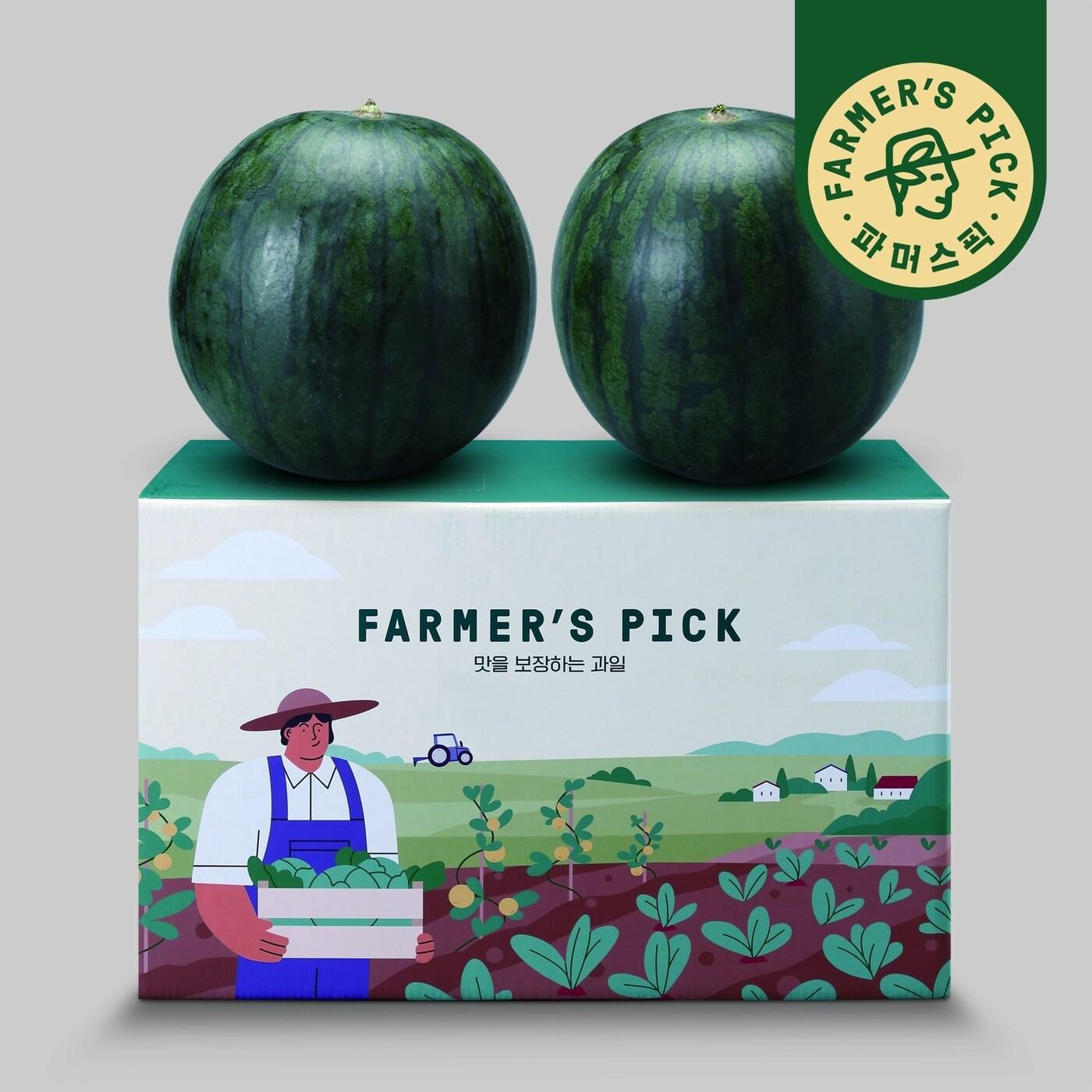 본문 이미지 - 이마트 신선식픔 브랜드 '파머스픽'이 선보인 까망애플 수박.(이마트 제공)ⓒ 뉴스1