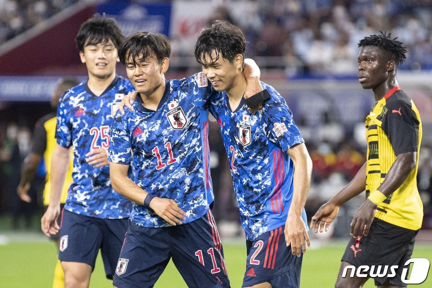 9월 유럽에서 미국과 평가전을 치르는 일본 축구 대표팀. ⓒ AFP=뉴스1
