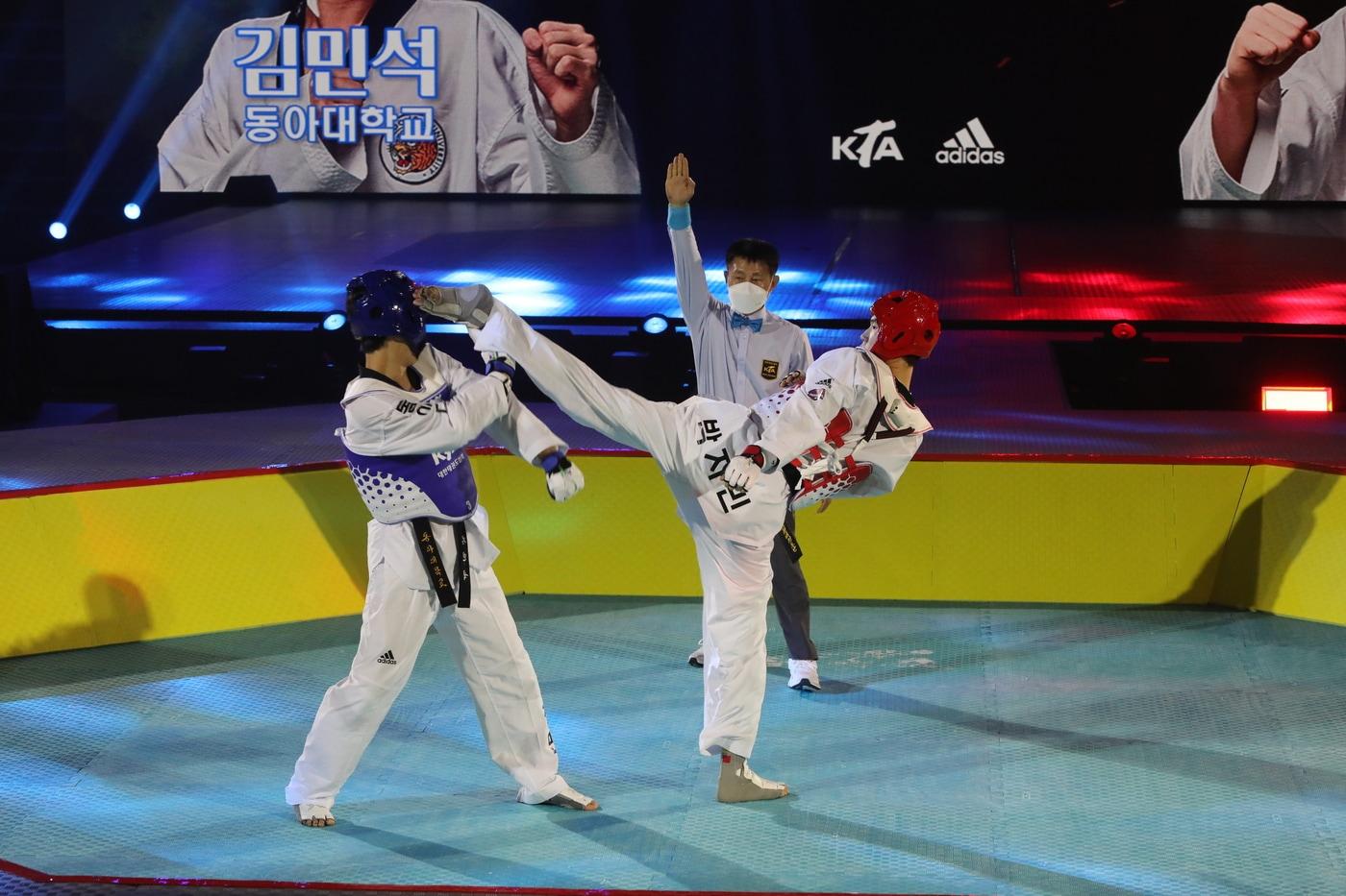 본문 이미지 - 2021 파워태권도 최강전 경기 모습. (대한태권도협회 제공) ⓒ 뉴스1