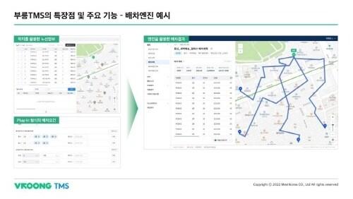 본문 이미지 - 메쉬코리아 부릉 TMS 웨비나 강연 자료 – 부릉TMS 특장점 및 배차엔진 예시ⓒ 뉴스1