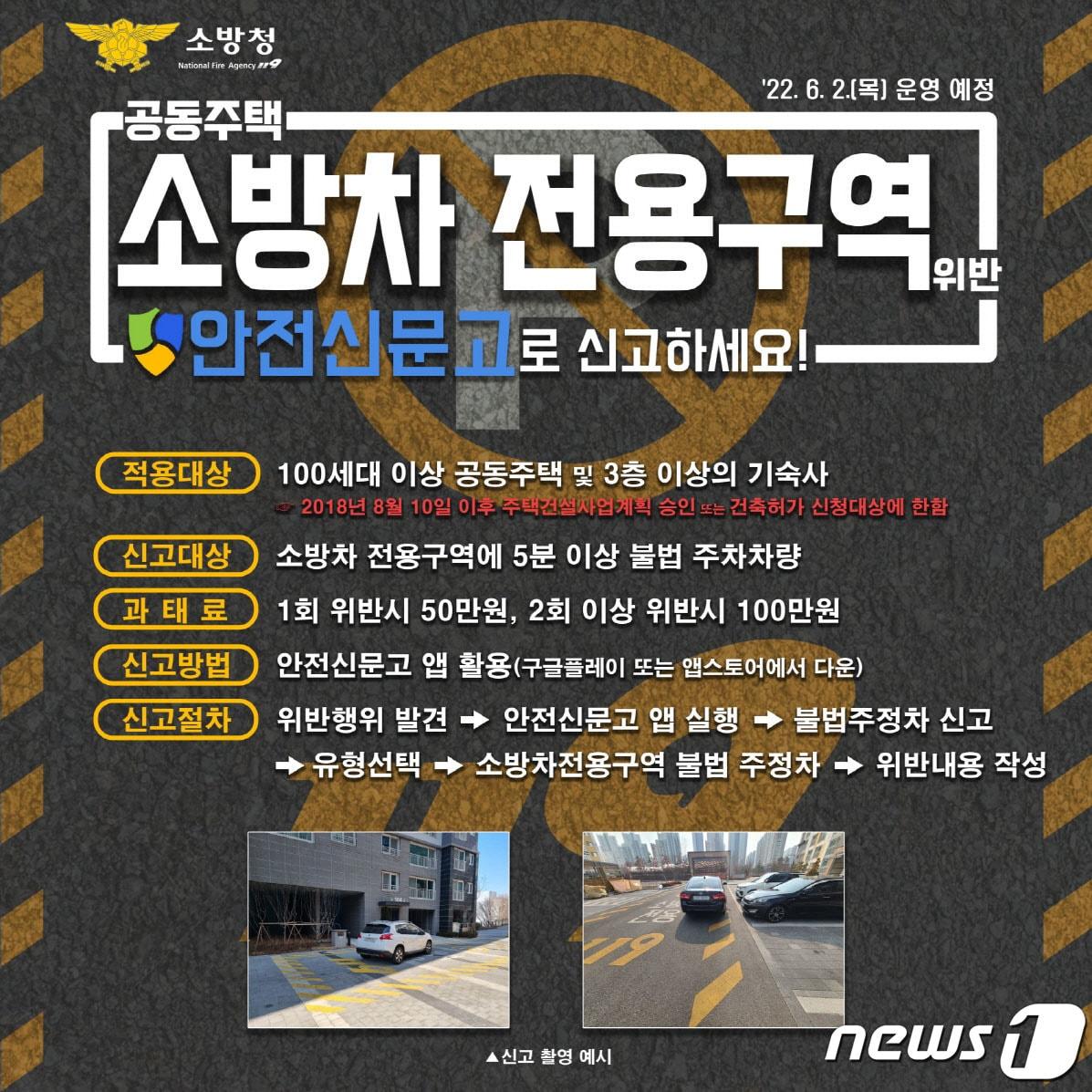 본문 이미지 - 광주 소방차 전용구역 위반 안전신문고 신고 제도 운영.(광주시 제공)2022.6.16/뉴스1 ⓒ News1 