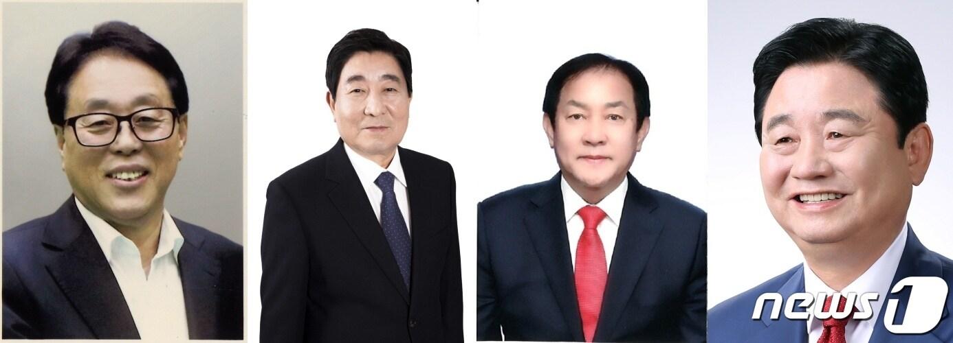 본문 이미지 - 사진 왼쪽부터 최상기, 김명기, 심재국, 최문순 당선인.(강원도선거관리위원회 제공) ⓒ 뉴스1