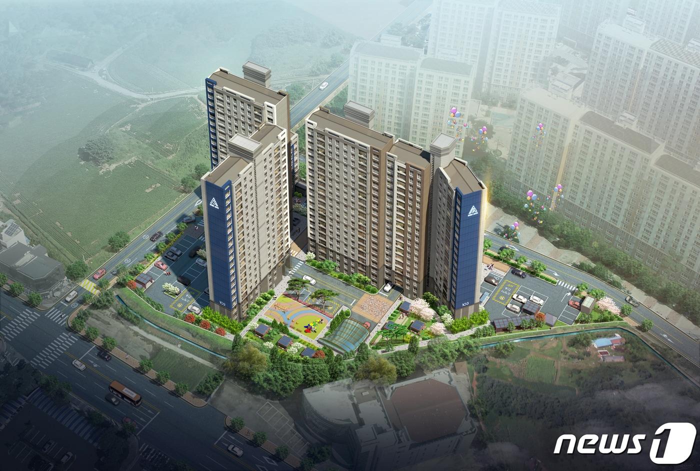 전북지역 토종건설업체인 더본건설이 김제 하동일대에 아파트 170세대를 분양한다.(사진은 투시도)ⓒ 뉴스1