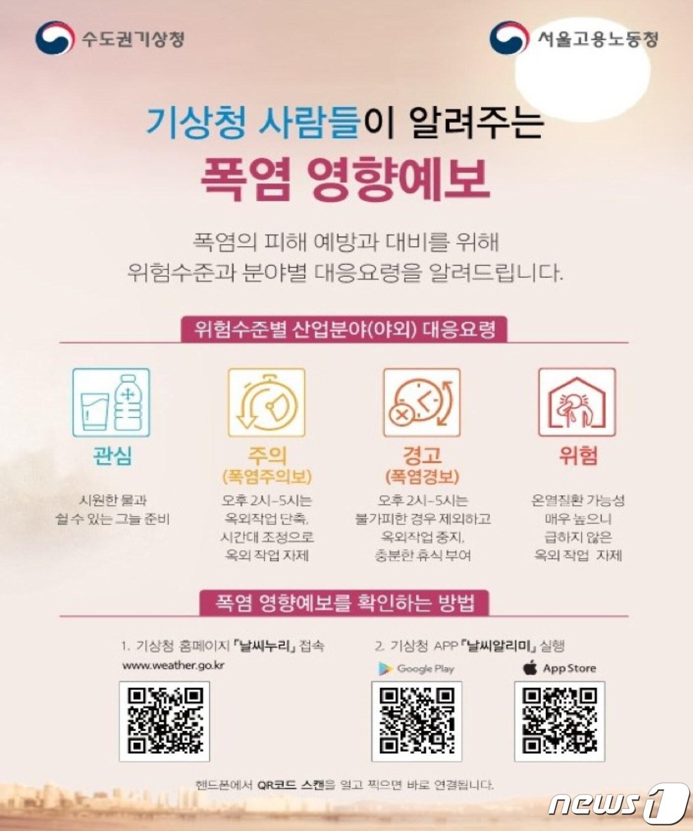 본문 이미지 - 폭염 영향 예보 포스터(기상청 제공) ⓒ 뉴스1