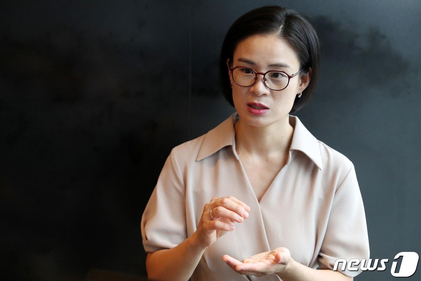 김예원 장애인권법센터 변호사가 28일 서울 용산구의 한 카페에서 뉴스1과 인터뷰를 하고 있다. 2022.6.28/뉴스1 ⓒ News1 민경석 기자