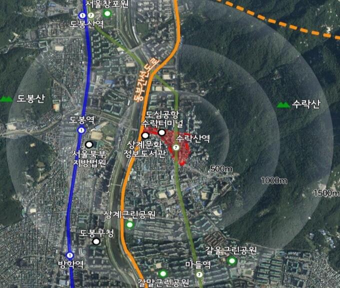 본문 이미지 - 수락지구중심 지구단위계획구역 위치도. ⓒ 뉴스1