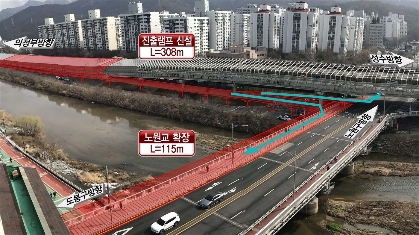 본문 이미지 - 동부간선도로 노원교 진출 램프(서울시 제공).ⓒ 뉴스1