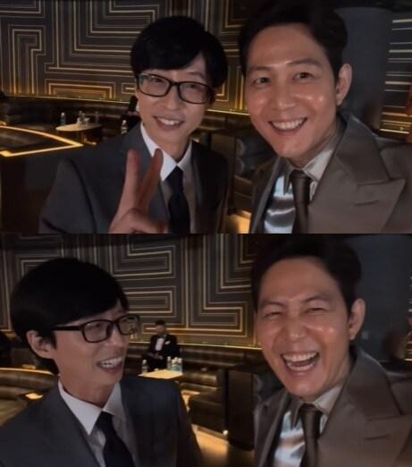 본문 이미지 - 유재석(왼쪽)과 이정재 / 이정재 SNS 갈무리 ⓒ 뉴스1