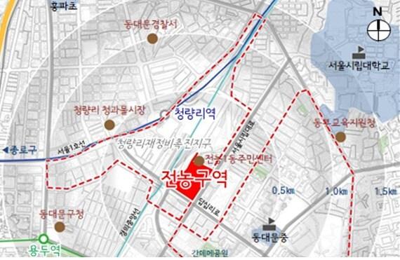 본문 이미지 - 전농구역 위치도 ⓒ 뉴스1