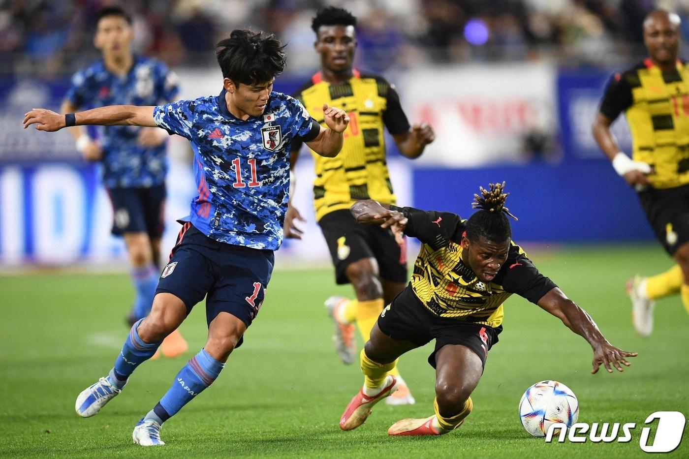 일본 축구대표팀의 평가전 모습 ⓒ AFP=뉴스1