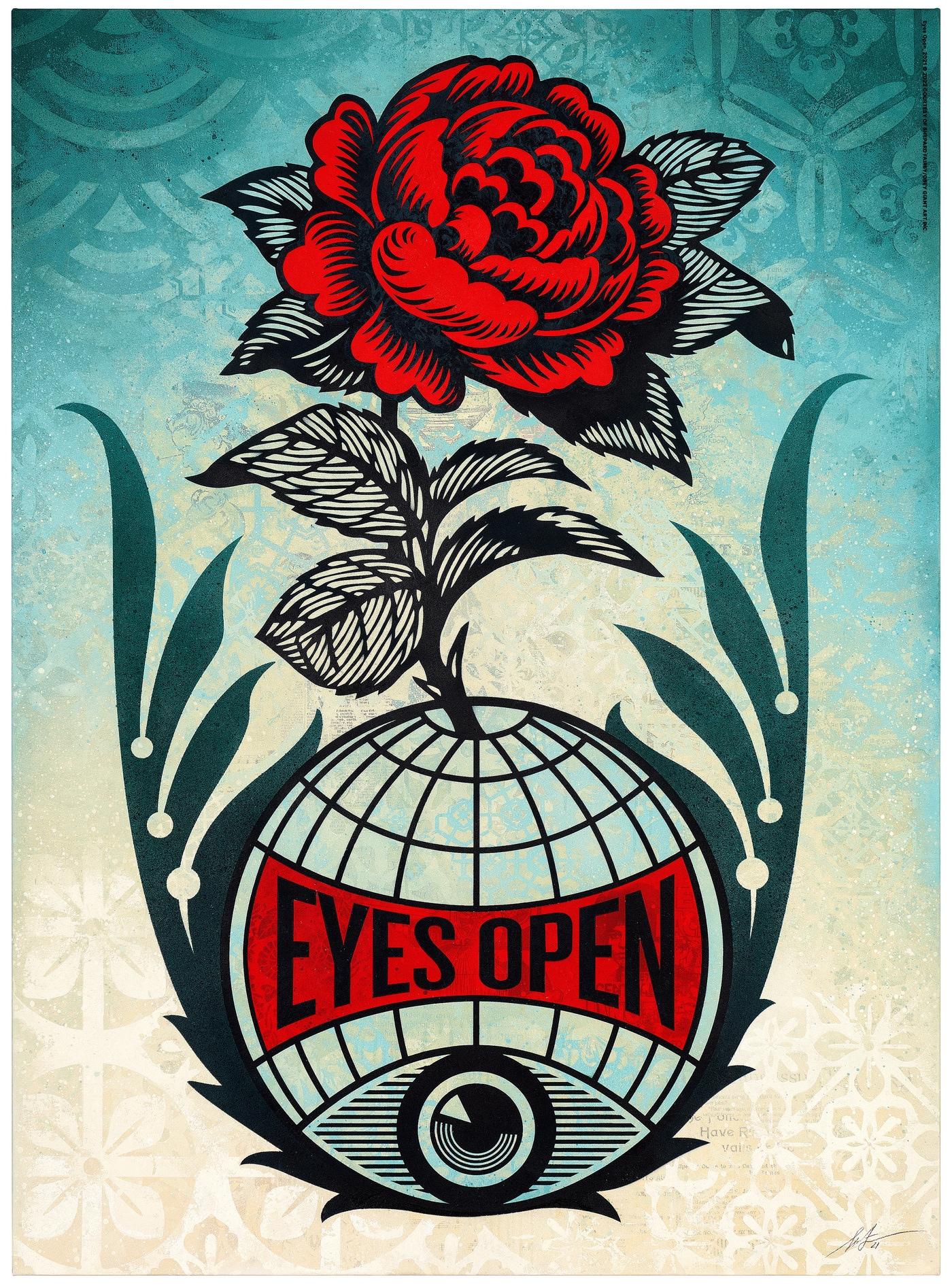 본문 이미지 - Eyes Open, 2021 ⓒ 2022 COURTESY OF SHEPARD FAIREYOBEY GIANT ART INC.