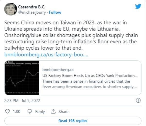 본문 이미지 - 마이클 버리의 트윗ⓒ 출처-트위터