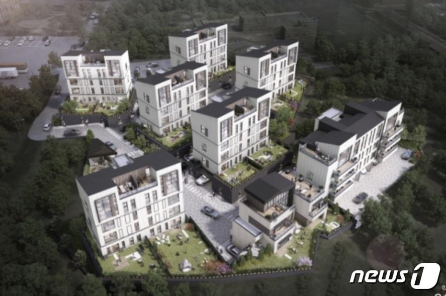 본문 이미지 - '윤슬의 아침'이 12일 홍보관을 개관하고 수완지구 더힐 타운하우스 6, 7차 분양에 나선다. (사진은 더힐 타운하우스 조감도) ⓒ 뉴스1