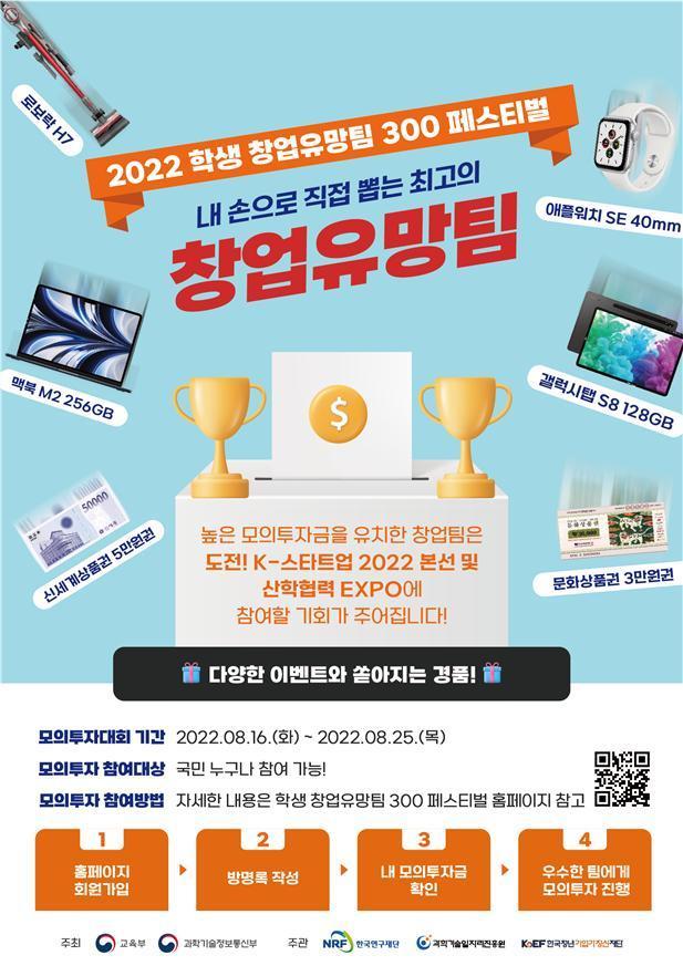 본문 이미지 - 2022 학생 창업유망팀 300 페스티벌.(교육부 제공)