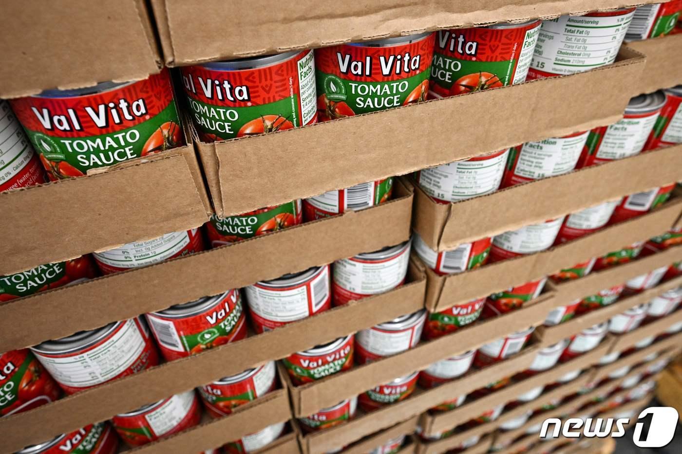 미국 토마토 소스 캔. ⓒ AFP=뉴스1 ⓒ News1 손승환 기자