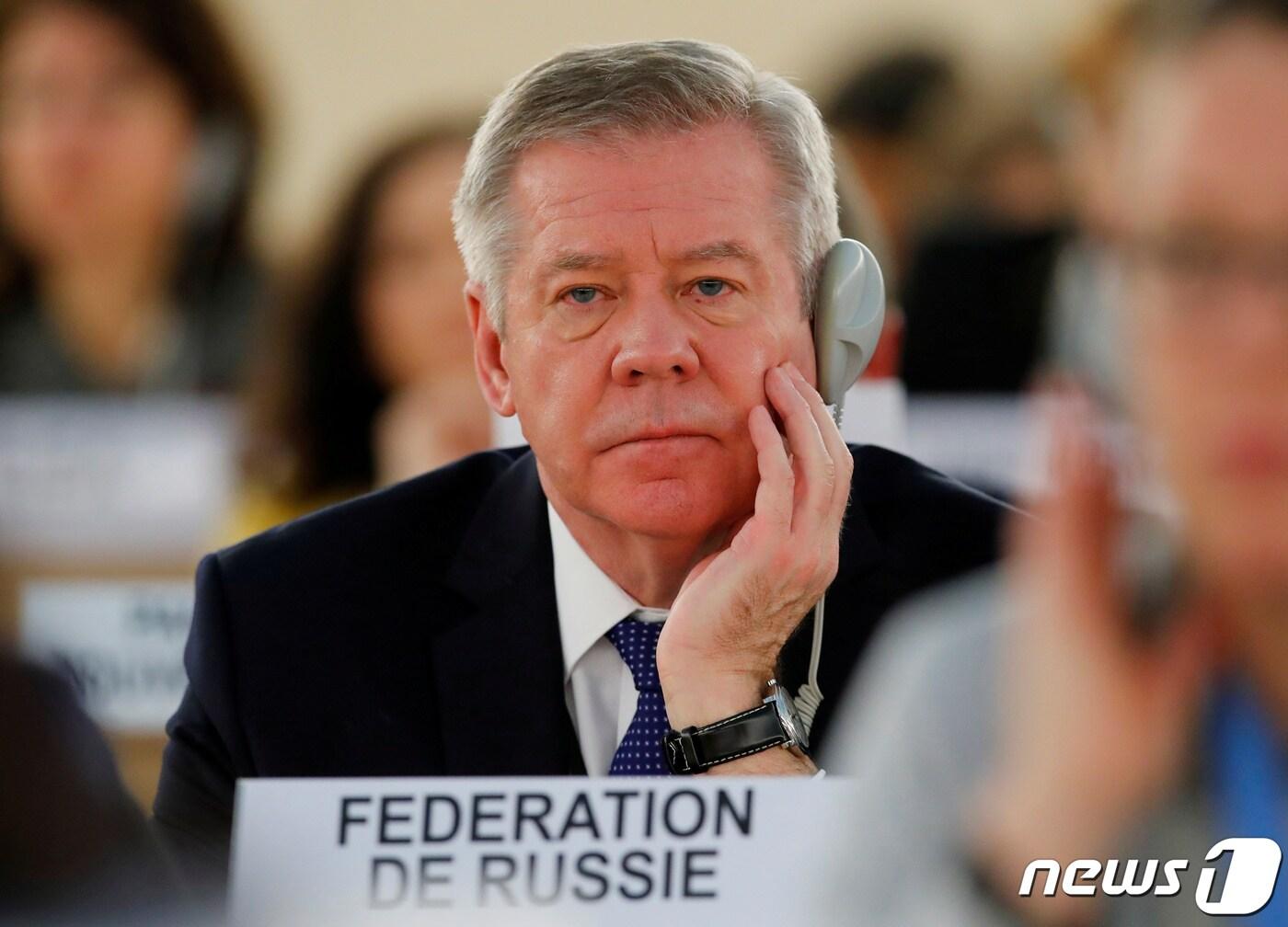 본문 이미지 - 게나디 가틸로프 제네바 주재 러시아 대사. ⓒ 로이터=뉴스1 ⓒ News1 김민수 기자