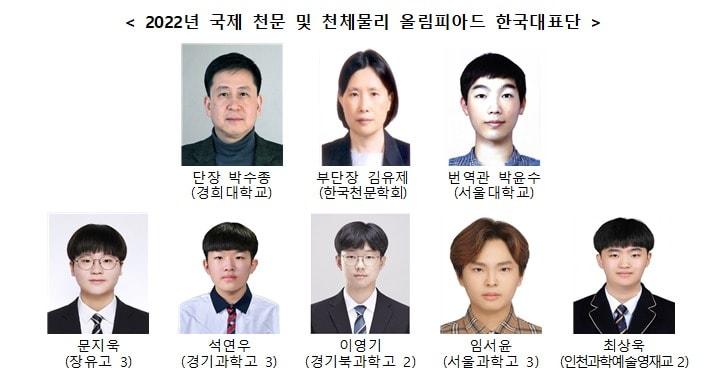 본문 이미지 - 2022년 국제 천문 및 천체물리 올림피아드 한국대표단 (과학기술정보통신부 제공) 2022.08.23 /뉴스1
