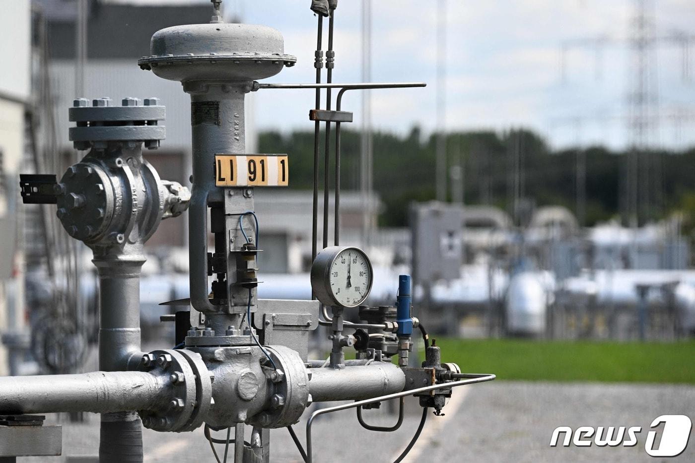 독일 서부 베르네에 있는 유럽 최대 가스 전송 시스템 운영업체 중 하나인 OGE&#40;Open Grid Europe&#41;의 가스관의 압력계 사진. 22.07.15 ⓒ AFP=뉴스1 ⓒ News1 김예슬 기자