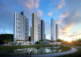 본문 이미지 -  e편한세상 주촌 더프리미어 투시도. /DL이앤씨 제공