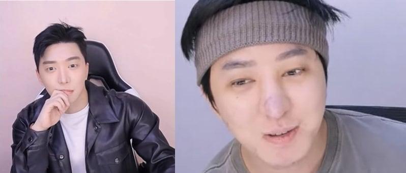 본문 이미지 - 유튜버 강학두씨의 예전 모습과 이번 코 성형 후 염증으로 코가 부푼 모습. (강학두 제공) ⓒ 뉴스1