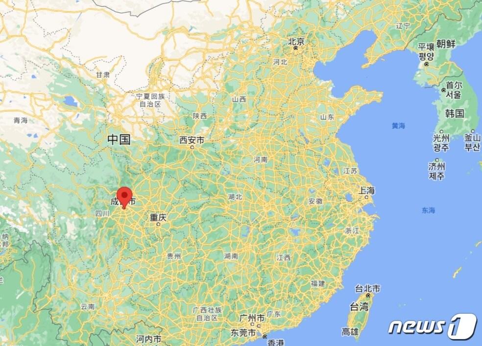 본문 이미지 - 중국 청두 위치도 - 구글 갈무리