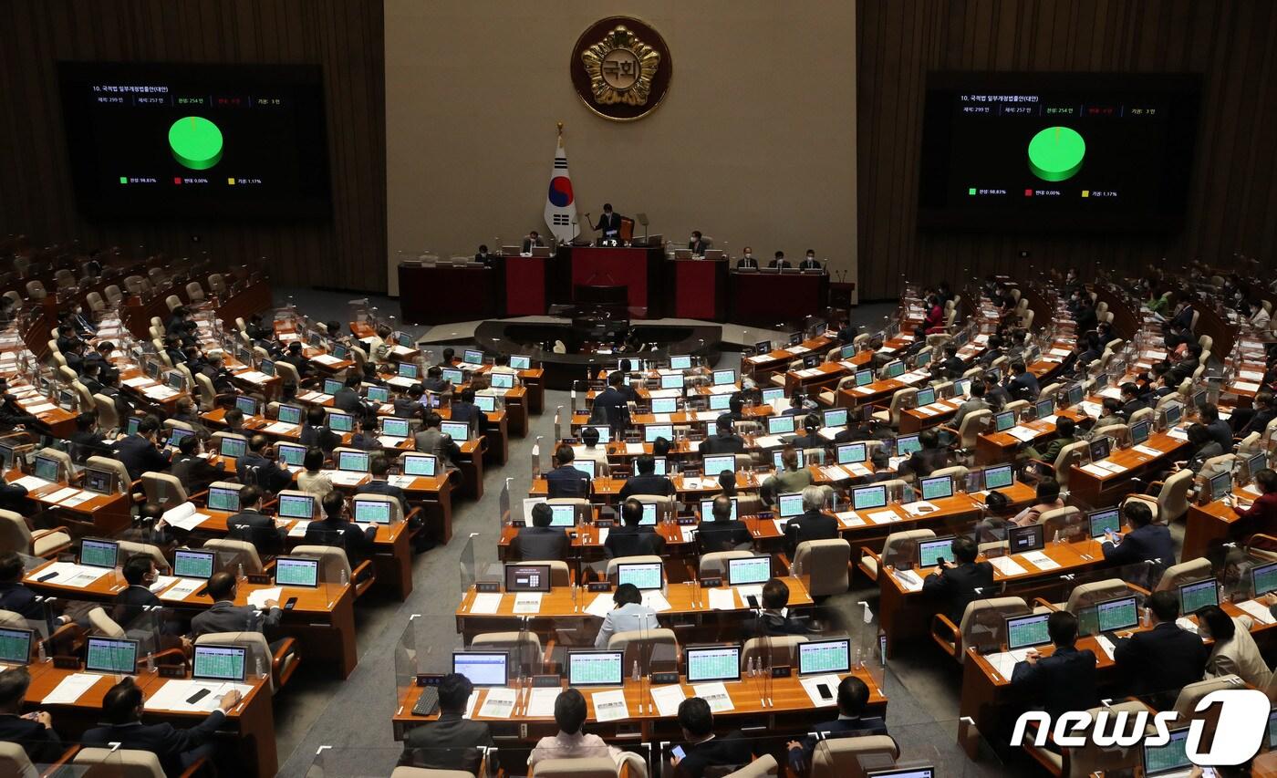 표결이 진행 중인 서울 여의도 국회 본회의장. &#40;공동취재&#41; 뉴스1 DB ⓒ News1 유승관 기자