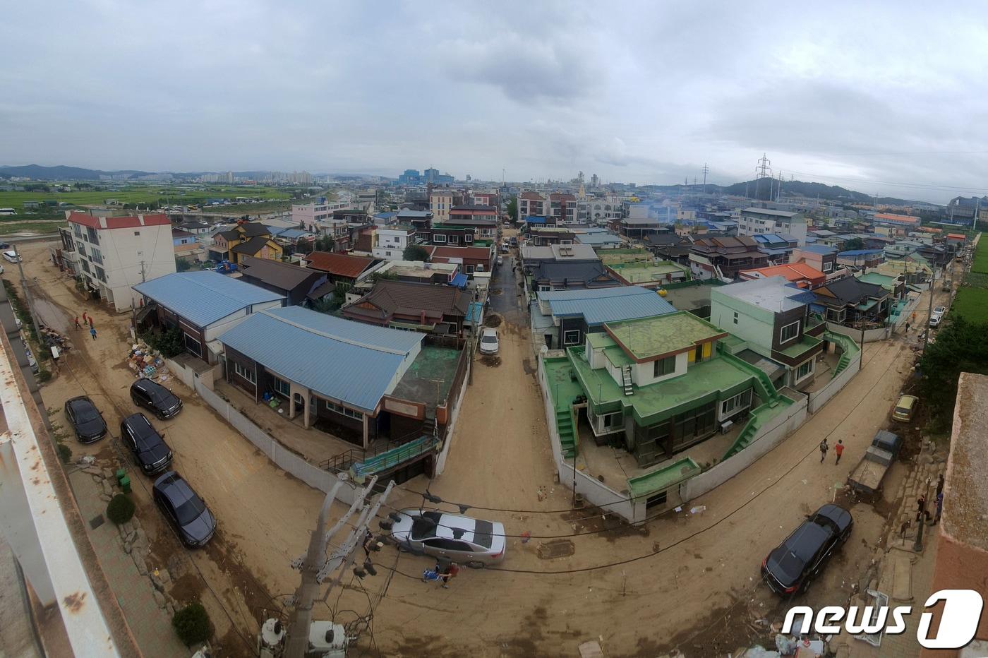 2022년 9월 12일 포항을 강타한 태풍 힌남노 때 침수된 경북 포항시 남구 대송면 제내리 모습. (뉴스1 자료, 제판매 및 DB금지) ⓒ News1 최창호 기자