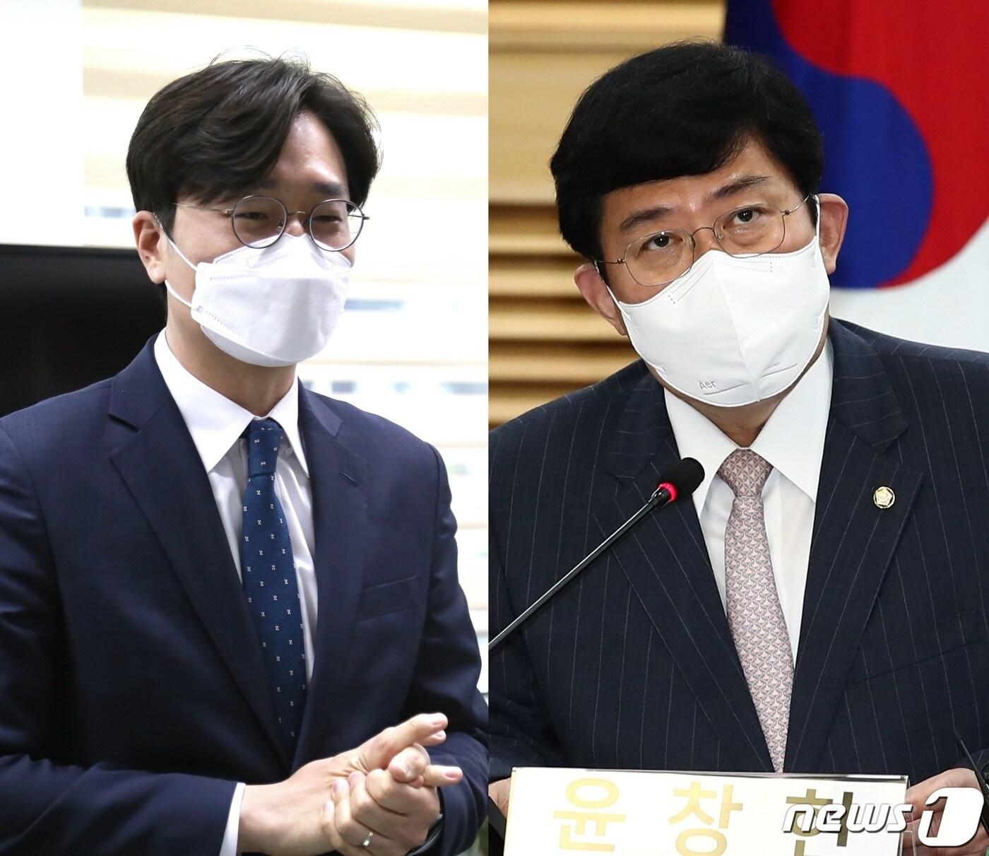 본문 이미지 - 동구에 지역구를 둔 장철민 더불어민주당 의원과, 동구당협위원장에 도전장을 낸 윤창현 국민의힘 비례대표 의원.  
