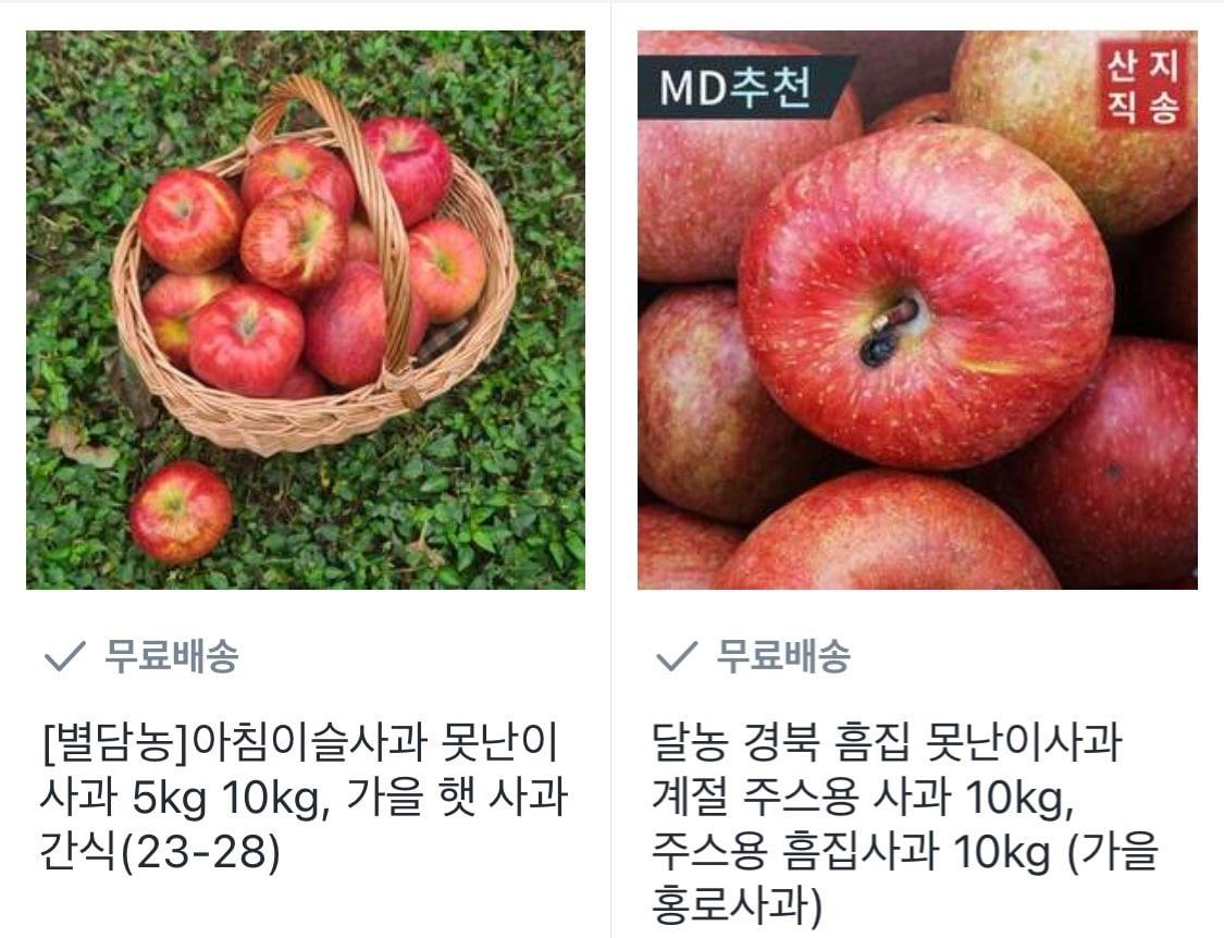 본문 이미지 - 쿠팡 &#39;못난이 사과&#39; 판매.&#40;쿠팡 홈페이지 갈무리&#41;