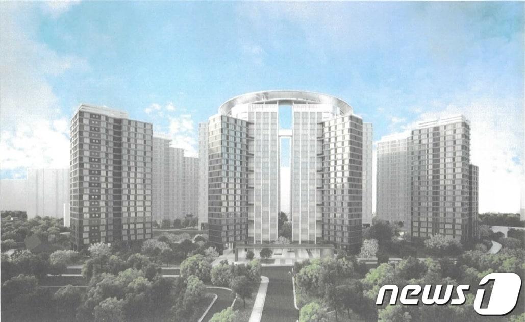 본문 이미지 - 광주시 광산구 운남재개발사업 투시도(운남구역특화예시안 캡쳐)/뉴스1