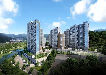 본문 이미지 -  e편한세상 주촌 더프리미어 투시도. /DL이앤씨 제공