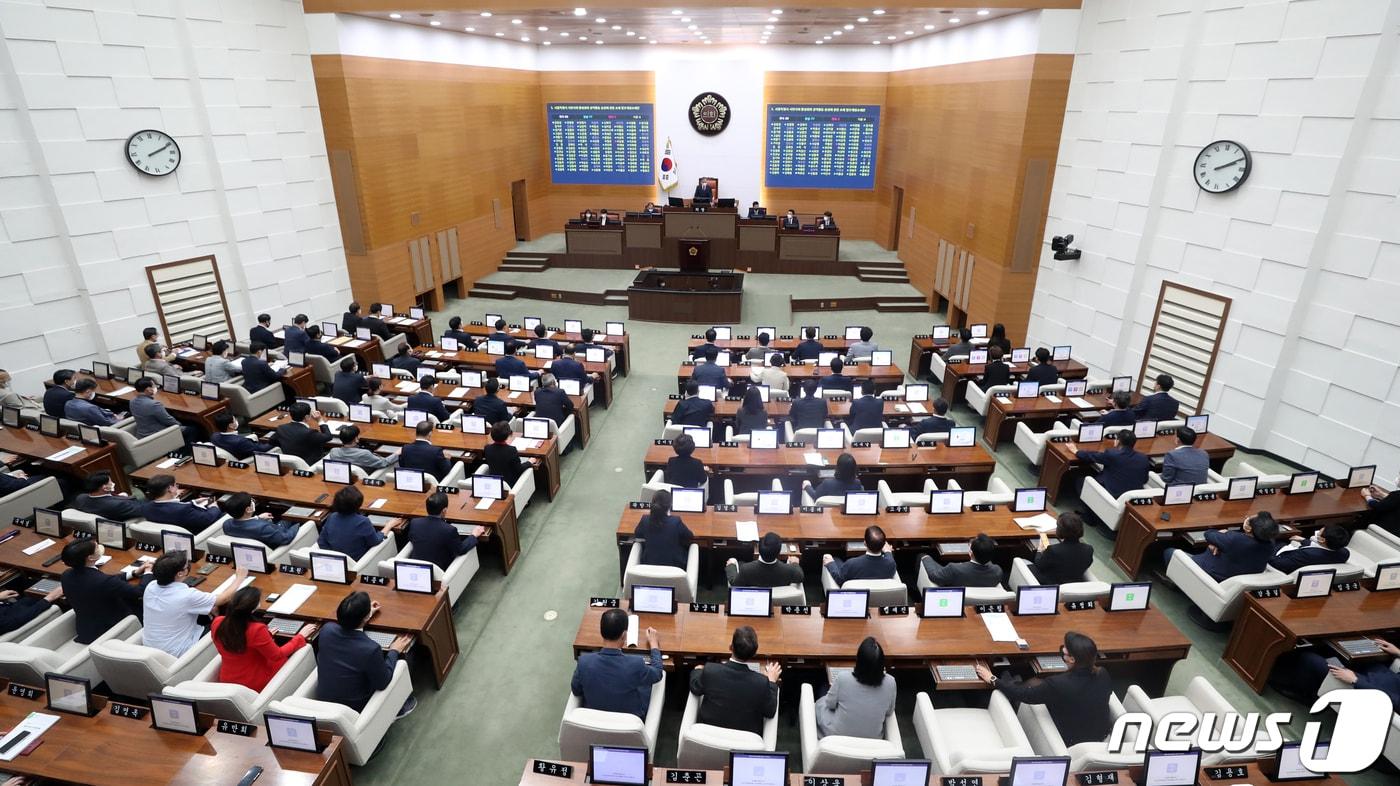 서울시의회 본회의 모습. /뉴스1 ⓒ News1 황기선 기자