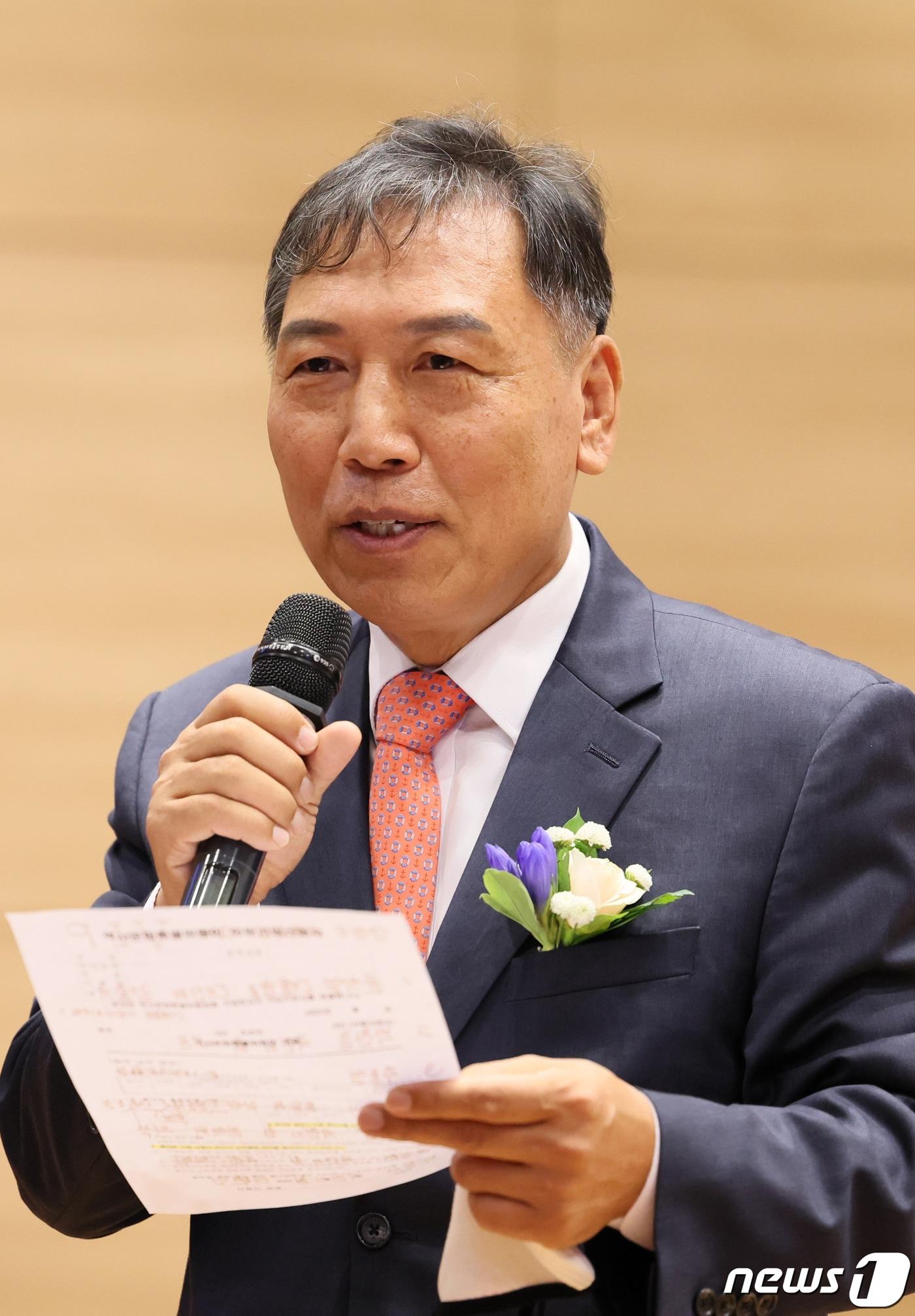 본문 이미지 - 양정무 역사문화 특별위원회 위원장이 5일 오전 국회 의원회관 대회의실에서 열린 역사문화 특별위원회와 한국효도회 공동주최 '역사문화 국민 대포럼'에서 개회사를 하고 있다. (공동취재) 2022.9.5 ⓒ 뉴스1 허경 기자