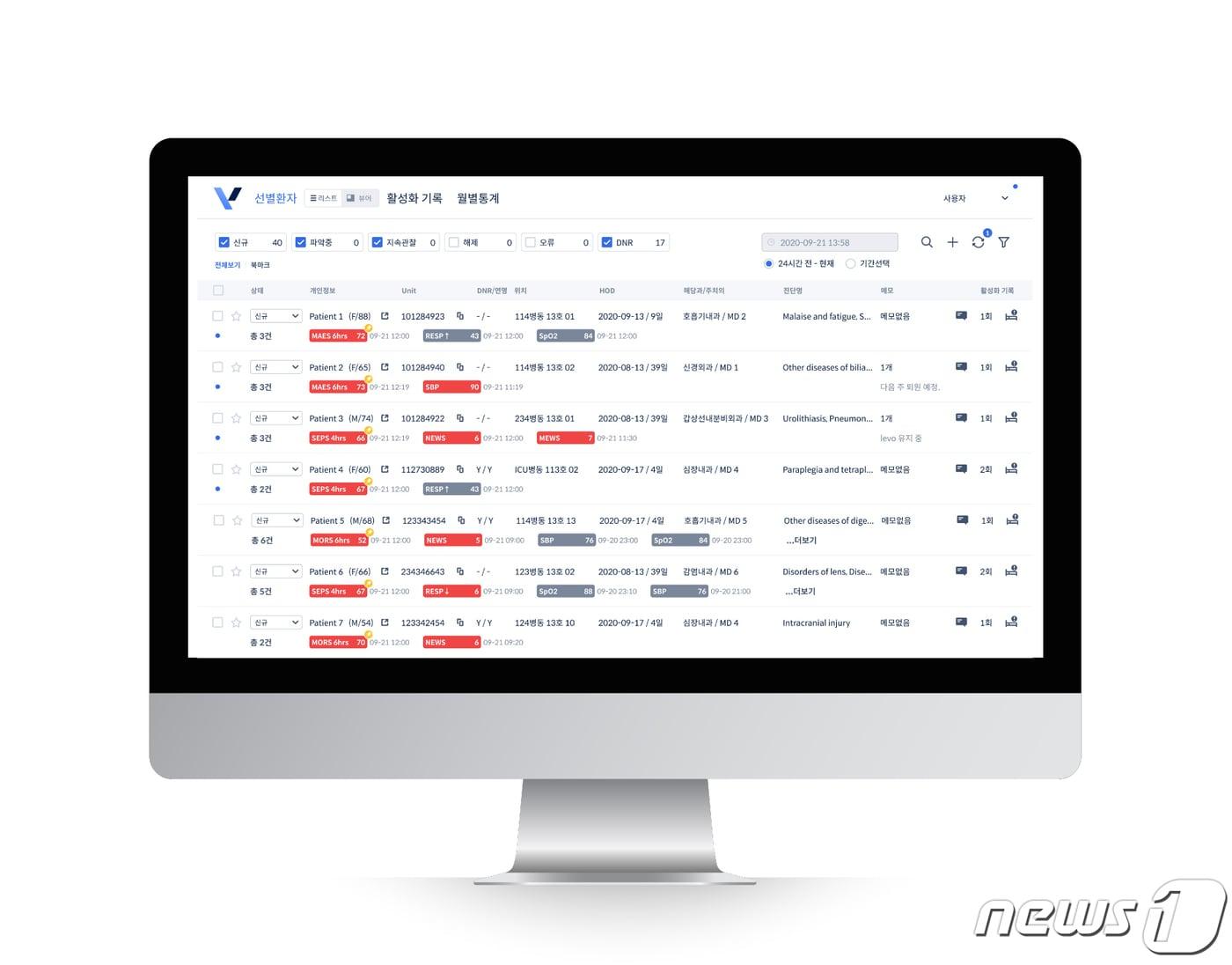 본문 이미지 - 에이아이트릭스의 응급상황 예측 솔루션 'AITRICS-VC'(바이탈케어)(=에이아이트릭스 제공.)