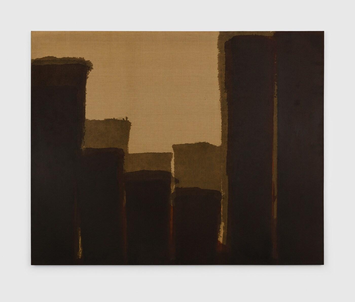 본문 이미지 -  Yun Hyong-keun Burnt Umber 1980 Oil on linen 182 x 228 cm (PKM갤러리 제공)