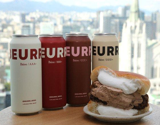 본문 이미지 - 블랑제리뵈르 맥주 제품 사진.(GS25 제공)