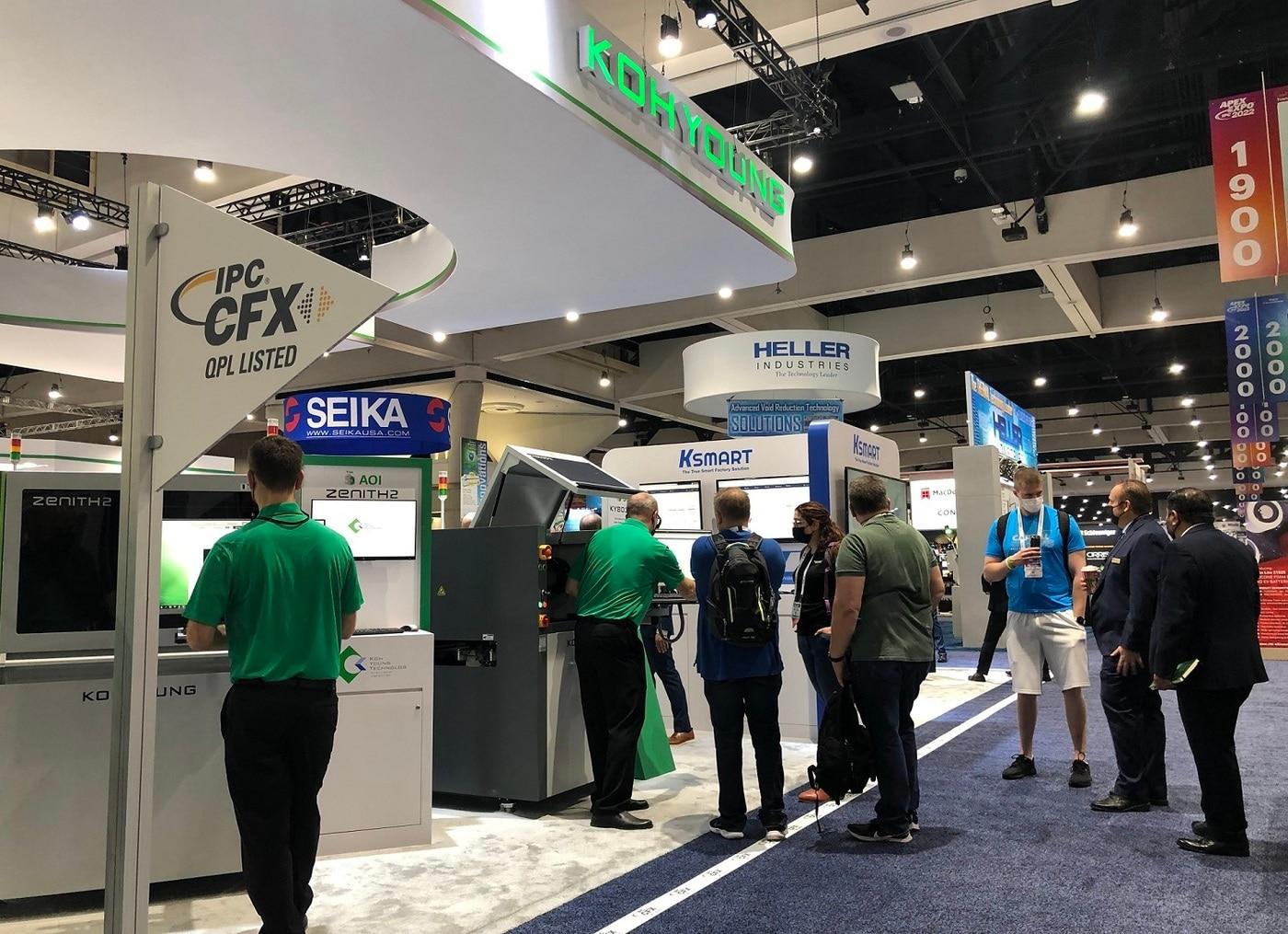 본문 이미지 - 지난해 1월 미국 캘리포니아주 샌디에이고에서 열린 'IPC APEX EXPO 2022'에 참가한 고영테크놀러지 전시 부스 전경 ​