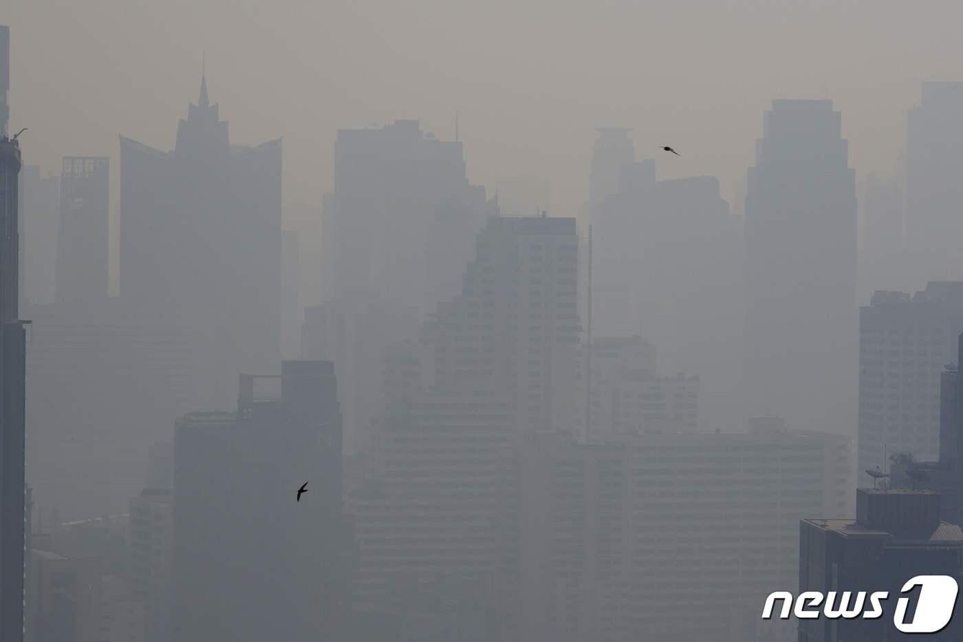 지난 21일(현지시간) 태국 방콕의 건물들이 미세먼지에 휩싸인 모습. 23.01.21 ⓒ AFP=뉴스1 ⓒ News1 김예슬 기자
