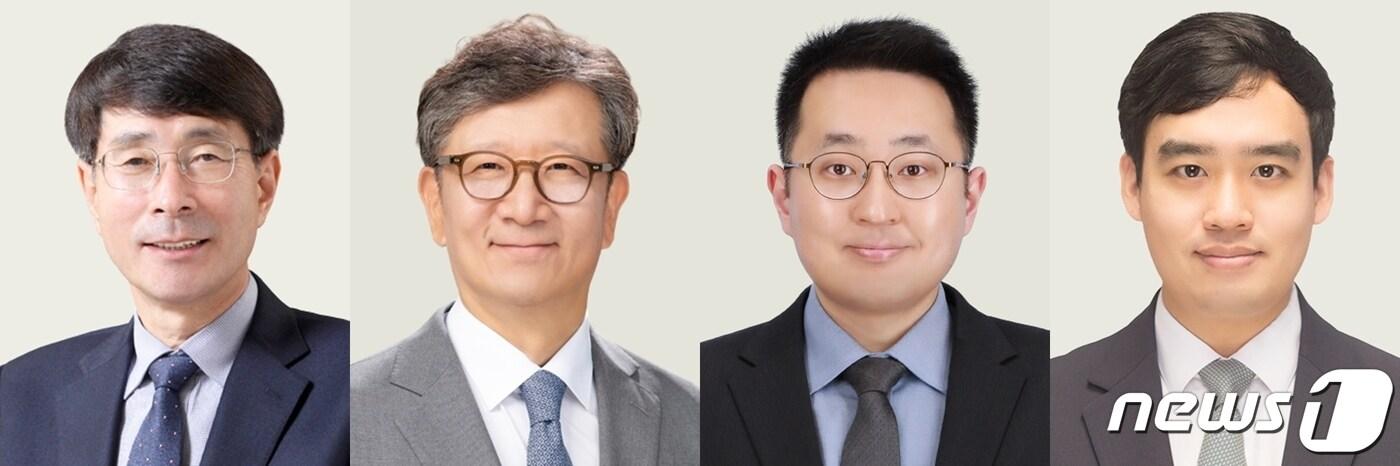 본문 이미지 - 사진 왼쪽부터 제16회 아산의학상 수상자인 전장수·강윤구·정충원 교수, 박세훈 전문의. 