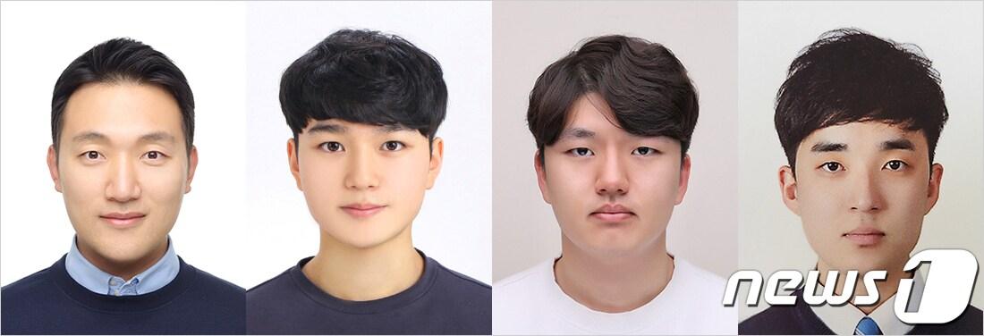 본문 이미지 - 왼쪽부터 부산대 의학과 김윤학 교수, 안성준 학생, 임성주 학생, 김기훈 고신대병원 전문의(부산대 제공)