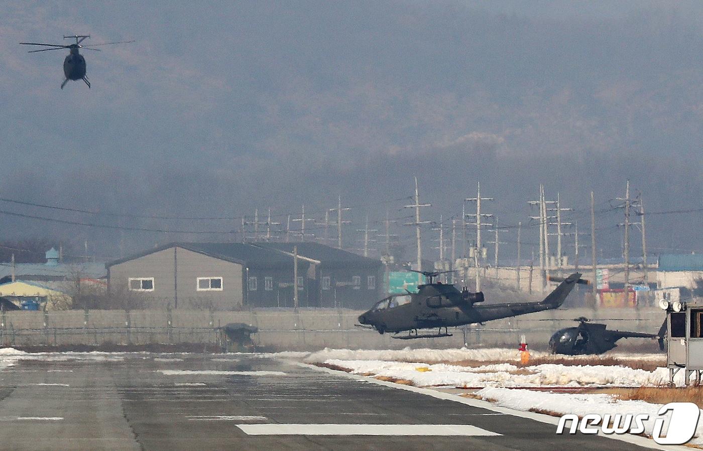 본문 이미지 - 지난 5일 경기 양주 가납리 비행장 일대에서 합동참모본부 주관으로 북한 무인기 침투 상황 대응 방공훈련이 진행되고 있다. 2023.1.5/뉴스1 ⓒ News1 송원영 기자